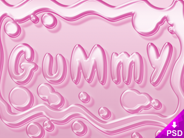 Pink Gummy Text Style